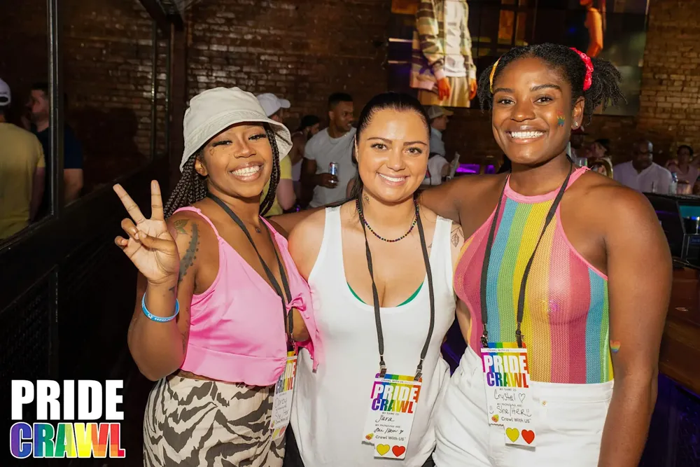 Crawlers at the Pride after-party with the DJ
