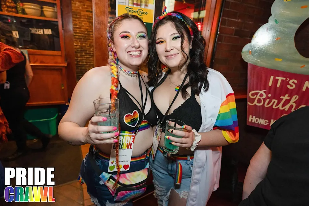 Party crowd at The Pride Bar Crawl